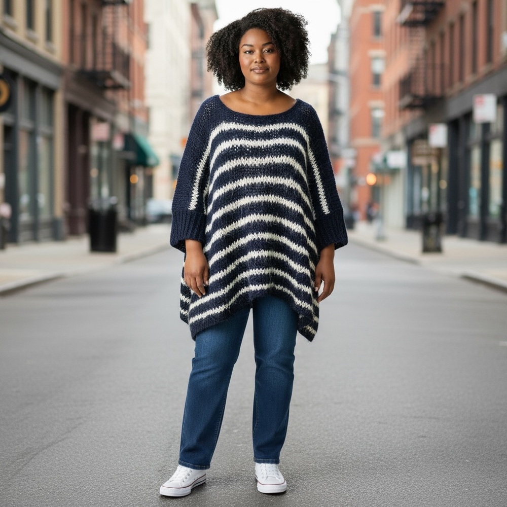 Mes Demoiselles Paris “Baccara” Mohair Striped Sweater – One Size (TU)